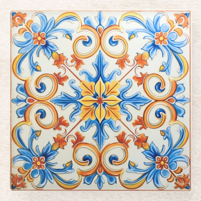 Spring in Sardinia Glass Coaster (Front)