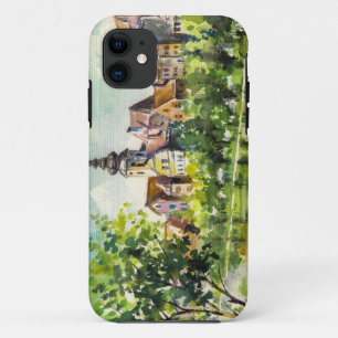 Spring in small city on the river iPhone 11 case