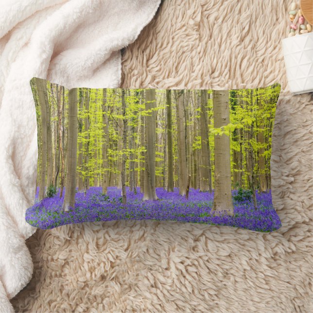 Spring in the Blue Forest Lumbar Cushion (Blanket)