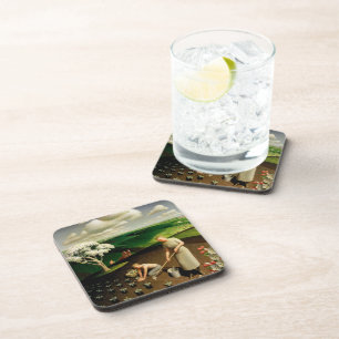 Spring in the Country by Grant Wood Coaster