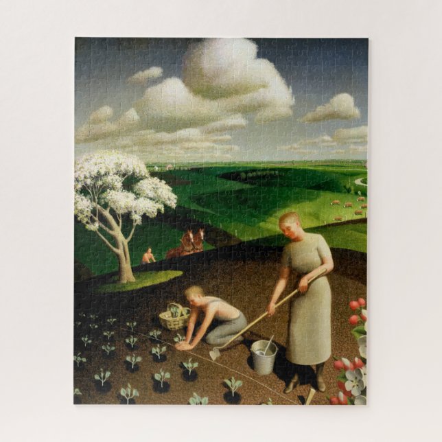 Spring in the Country by Grant Wood Jigsaw Puzzle (Vertical)