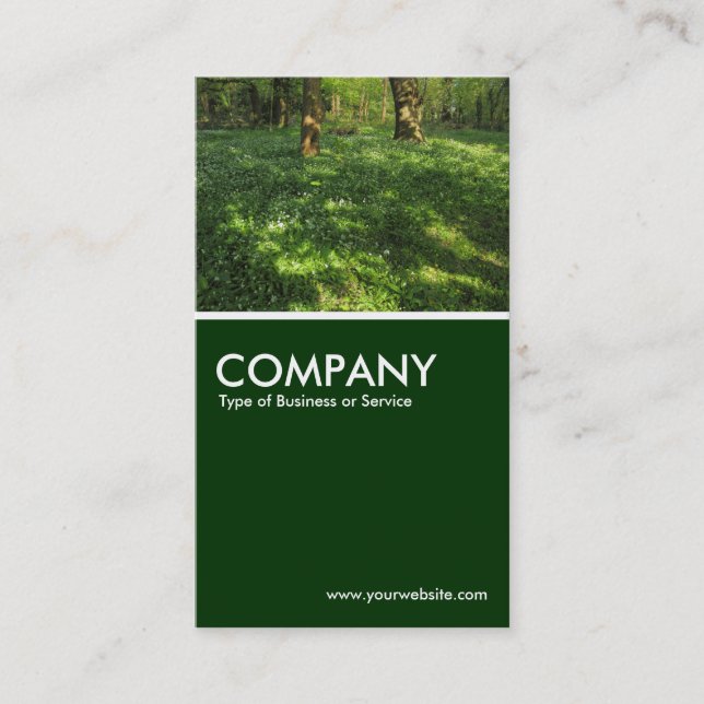 Spring in the Woods - Dark Green Business Card (Front)