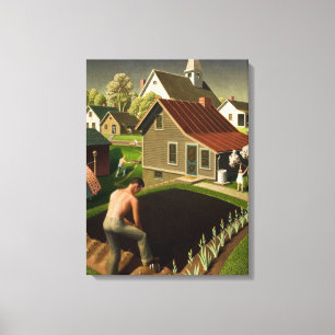 Spring in Town, 1941 by Grant Wood Canvas Print