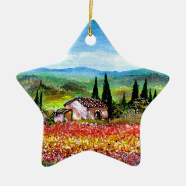 SPRING IN TUSCANY CERAMIC TREE DECORATION (Front)