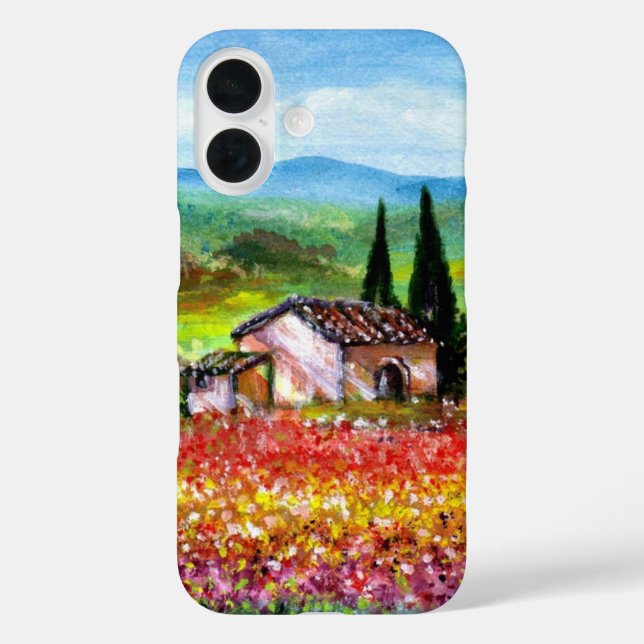 SPRING IN TUSCANY LANDSCAPE Colourful Flower Field Case-Mate iPhone Case (Back)