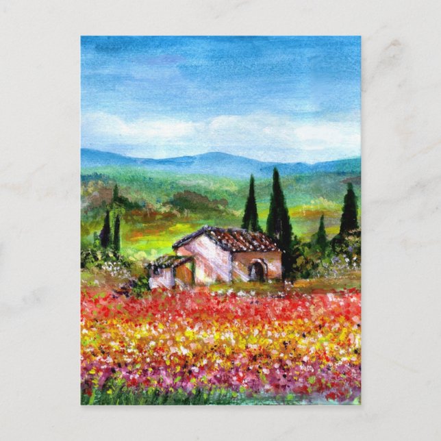 SPRING IN TUSCANY LANDSCAPE POSTCARD (Front)