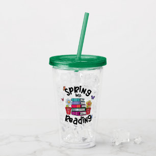 Spring Into Reading Acrylic Tumbler