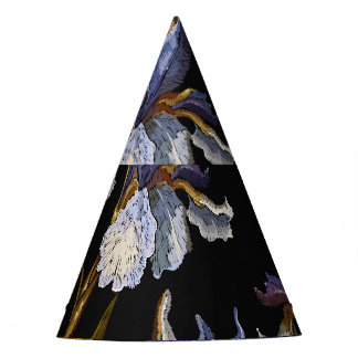 Spring Irises: Embroidery Renaissance Art Party Hat