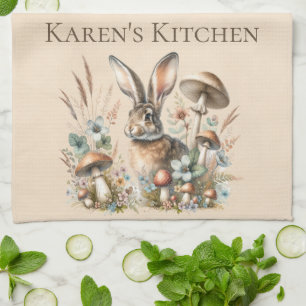 Spring Jack Rabbit Tea Towel