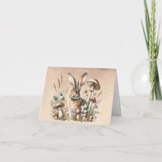 Spring Jack Rabbit Thank You Card (Front)