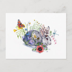 Spring Jackalope Postcard