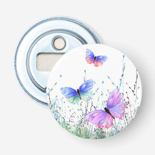 Spring Joy - Colourful Butterflies Flying in Natur Bottle Opener