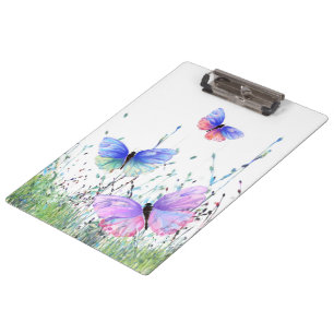 Spring Joy - Colourful Butterflies Flying in Natur Clipboard
