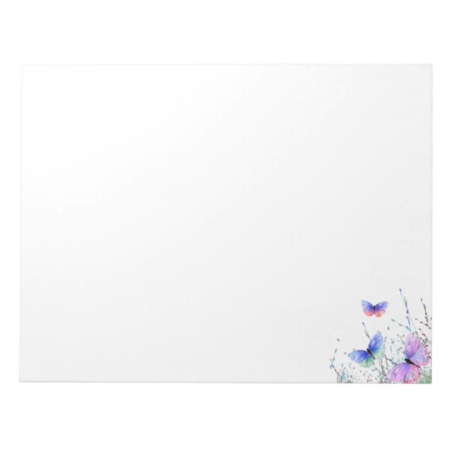 Spring Joy - Colourful Butterflies Flying in Natur Notepad (Front)