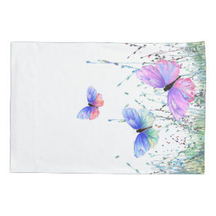 Spring Joy - Colourful Butterflies Flying in Natur Pillowcase