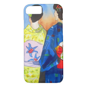 Spring kimono Japanese Geisha art Case-Mate iPhone Case