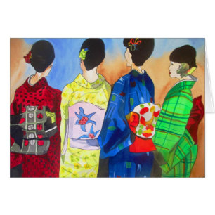 Spring Kimono Japanese Geisha watercolor art