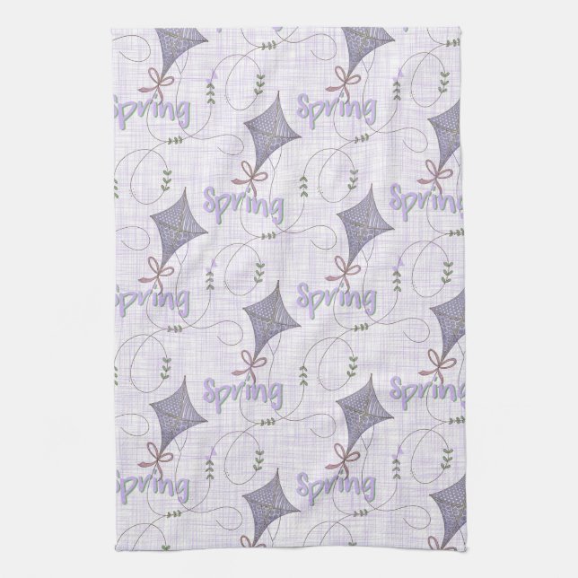Spring Kites Kitchen Towel (Vertical)