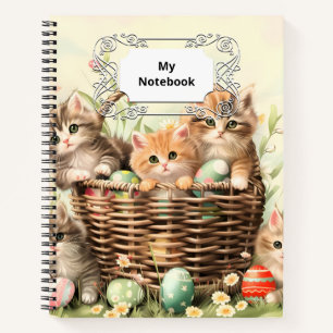 Spring Kitten Easter Basket Notebook