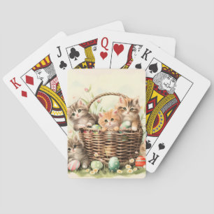 Spring Kitten Easter Basket  Playing Cards