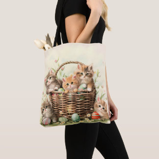 Spring Kitten Easter Basket  Tote Bag