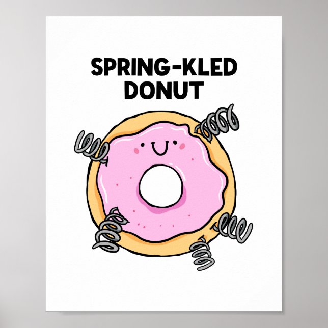 Spring-kled Doughnut Dessert Pun Poster (Front)
