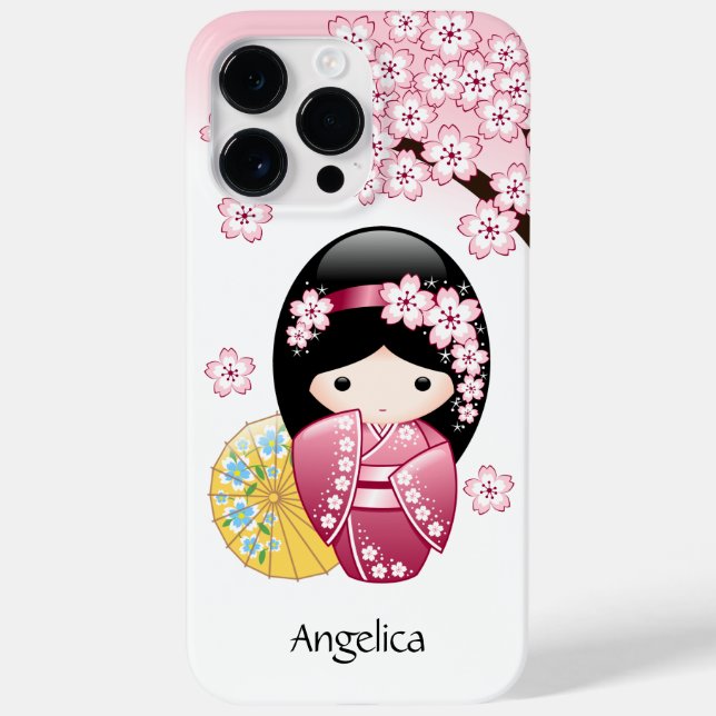 Spring Kokeshi Doll - Cute Japanese Geisha Girl Case-Mate iPhone Case (Back)