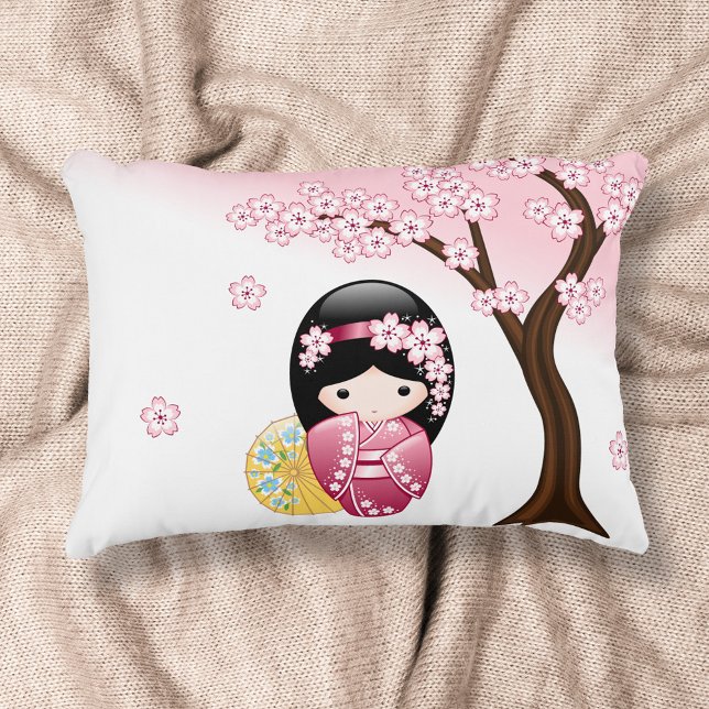 Spring Kokeshi Doll - Cute Japanese Geisha Girl Decorative Cushion (Creator Uploaded)