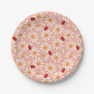 Spring Ladybugs and Daisies Paper Plate
