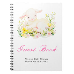 Spring Lamb Baby Shower Guest Book