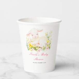 Spring Lamb Baby Shower Paper Cups