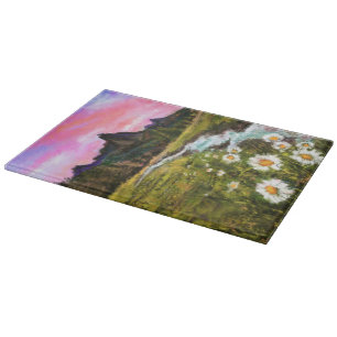 Spring Landscape - Flowering - Original Painting Cutting Board