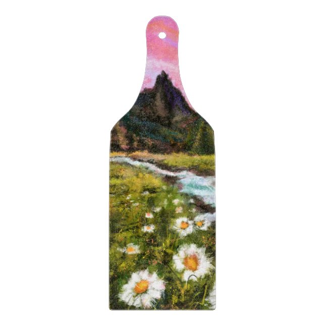 Spring Landscape - Flowering - Original Painting  Cutting Board (Front)