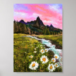 Spring Landscape - Flowering - Original Painting  Poster