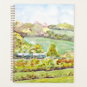 spring landscape in Banstead England town hand pai Planner