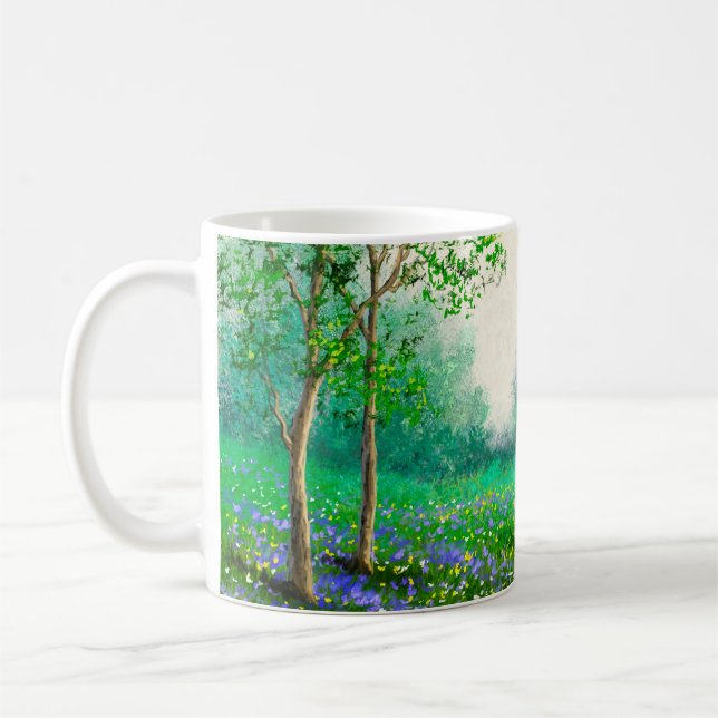 Spring landscape oil painting, forest. coffee mug (Left)