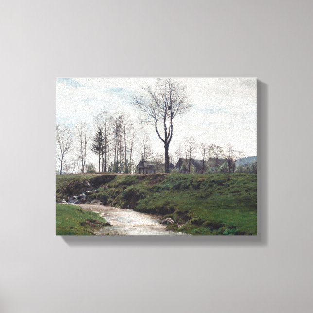 Spring landscape with a creek Frantisek Kavan Canvas Print (Front)