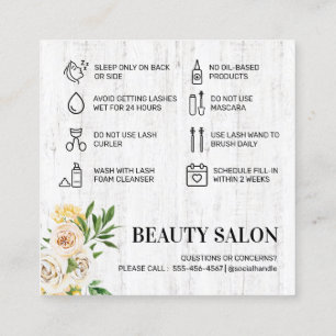 Spring Lash Aftercare Card