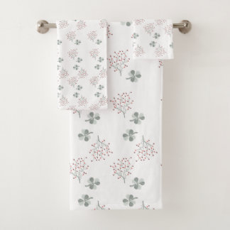 Spring leaf and bouquet towel set