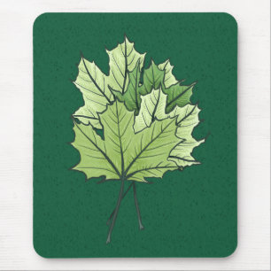 Spring Leaf Green Nature Lover Botanical Art Mouse Pad