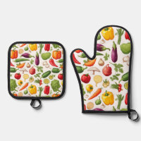 Spring leafy garden vegetables pattern
