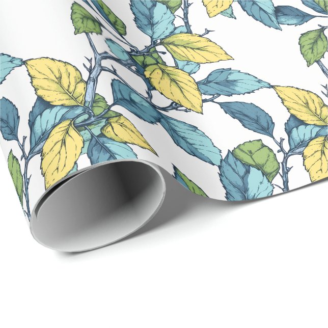 Spring Leaves Botanical Wrapping Paper (Roll Corner)