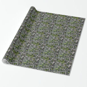 spring leaves of bushes in the park nature pattern wrapping paper