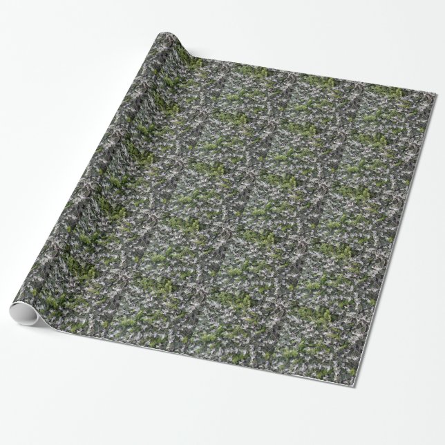spring leaves of bushes in the park nature pattern wrapping paper (Unrolled)
