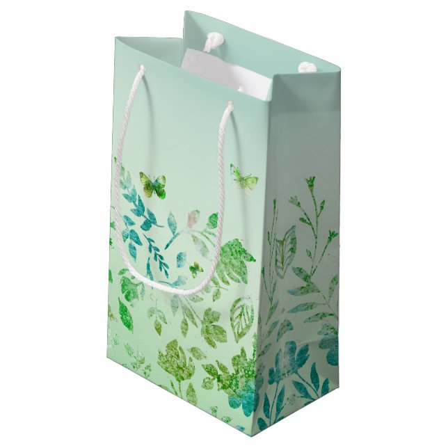 Spring Leaves Small Gift Bag (Back Angled)