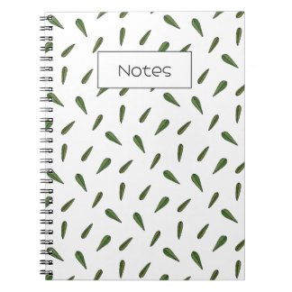 Spring leaves, watercolor pattern notebook
