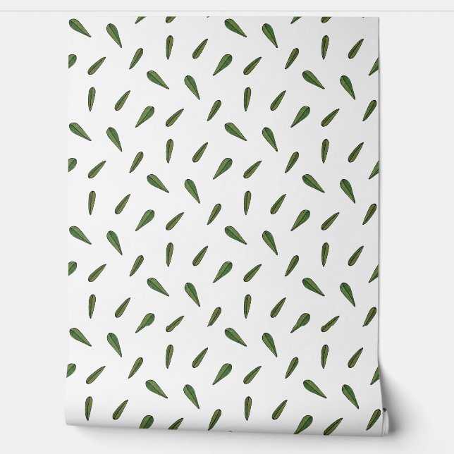 Spring leaves, watercolor pattern wallpaper (Unrolling)