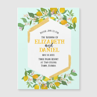 Spring Lemons Magnetic Wedding Invitation