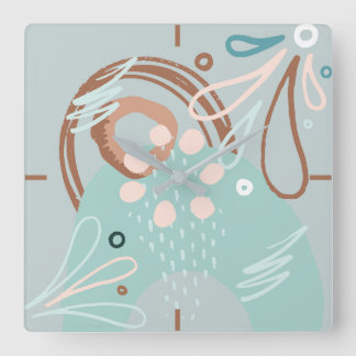 Spring Light Flower Abstract Square Wall Clock