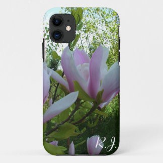 spring light purple magnolia flowers iPhone 11 case